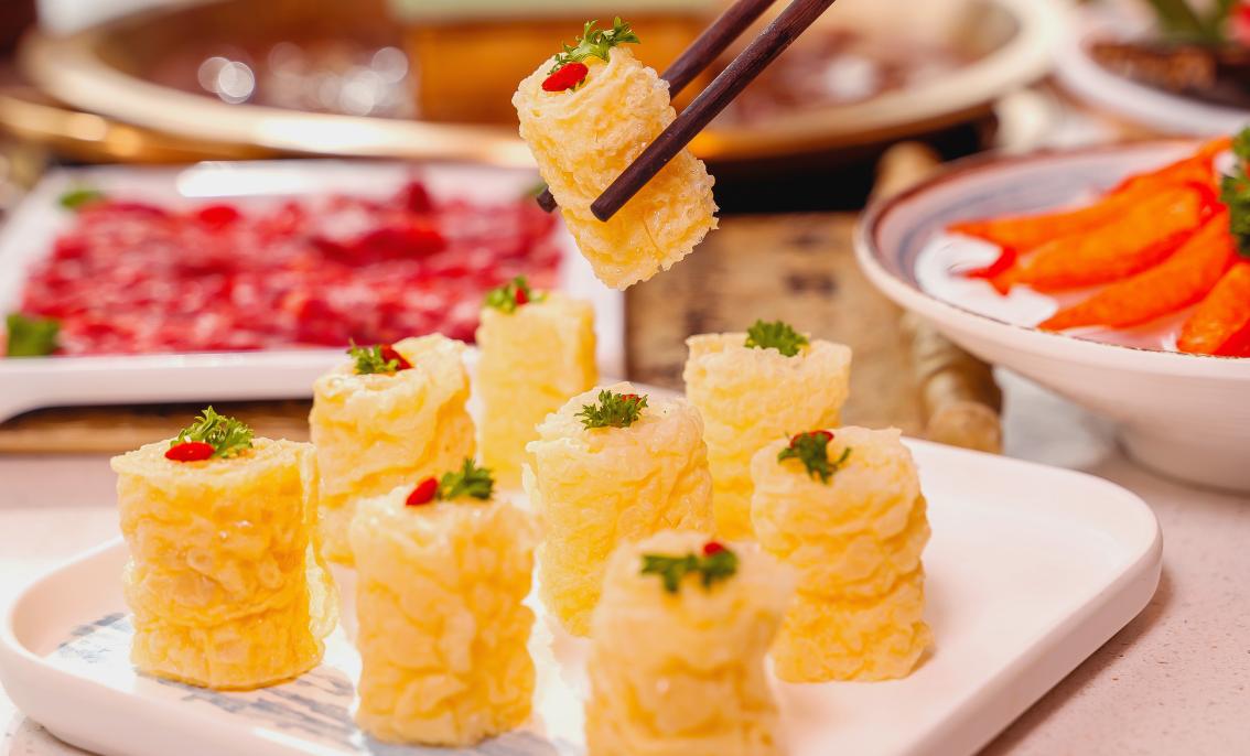 正宗四川火鍋店，必備的五道素菜品，第一道就是必備！